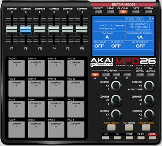 Click to display the Akai Pro MPD26 Global Editor