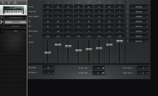Click to display the Korg 707 Combination Editor