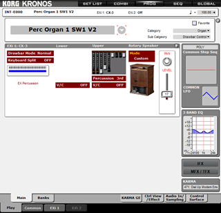 Click to display the Korg Kronos v2 Program - CX-3 Editor