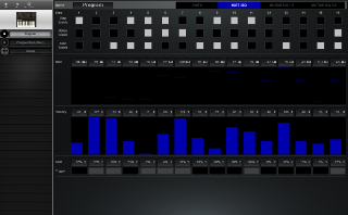 Click to display the Korg Monologue Program - Note Seq Editor