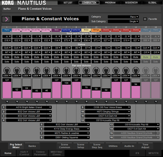 Click to display the Korg Nautilus Combination Editor