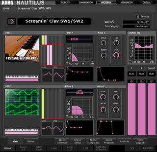 Click to display the Korg Nautilus Program - HD-1 Editor