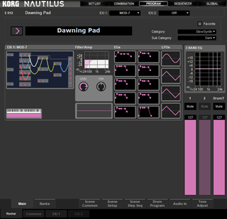 Click to display the Korg Nautilus Program - MOD-7 Editor