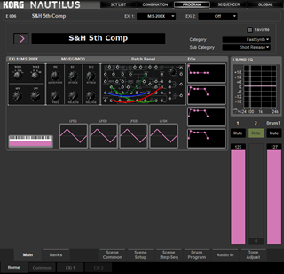 Click to display the Korg Nautilus Program - MS-20EX Editor