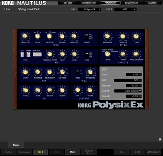 Click to display the Korg Nautilus Program - PolySixEX Editor