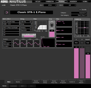 Click to display the Korg Nautilus Program - STR-1 Editor