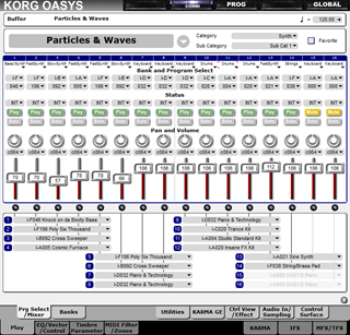 Click to display the Korg OASYS Combination Editor