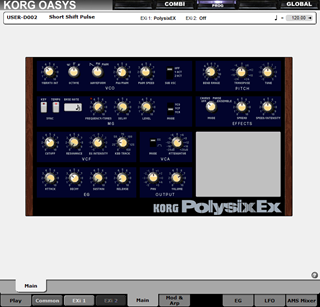 Click to display the Korg OASYS Program - PolySixEX Editor