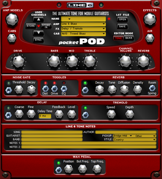 Click to display the Line 6 Pocket POD Channel Editor