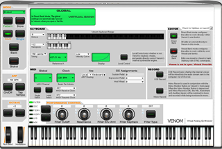Click to display the M-Audio Venom Global Editor
