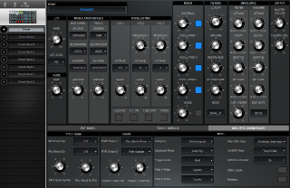 Click to display the Moog Voyager RME Preset - Misc/Pitch Bend/Shape Editor