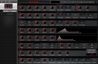 Click to display the Red Sound Dark Star XP2 Program Editor