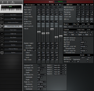Click to display the Roland D-70 Performance Editor