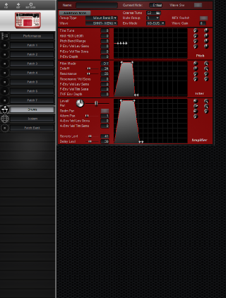 Click to display the Roland D2 Drums Editor