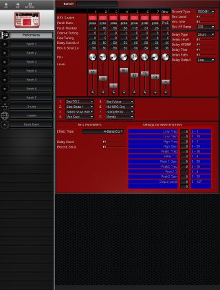 Click to display the Roland D2 Performance Editor