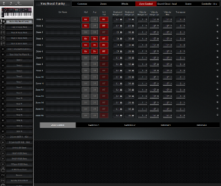 Click to display the Roland Fantom 06 Scene - Zone Control Editor