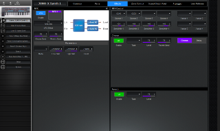 Click to display the Roland Juno-X Scene - Effects Editor