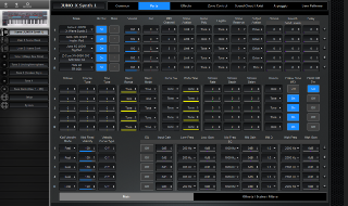 Click to display the Roland Juno-X Scene - Zones Editor