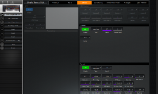 Click to display the Roland Jupiter-X Scene - Effects Editor