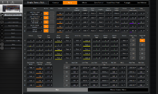 Click to display the Roland Jupiter-X Scene - Zones Editor