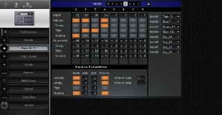 Click to display the Roland R-8 Feels (0 - 7) Editor