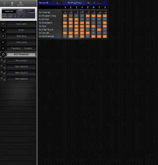 Click to display the Roland S-550 MIDI Parameters Editor