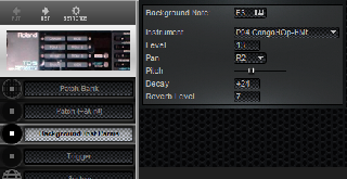 Click to display the Roland TD-5 Background Inst Parms Editor