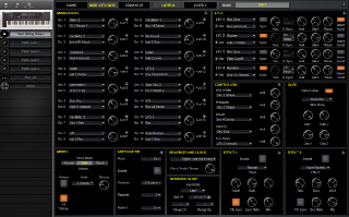 Click to display the Sequential Prophet XL Patch - MOD/LFO/MISC Editor