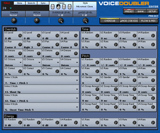 Click to display the TC-Helicon VoiceDoubler Preset - Overdub Editor