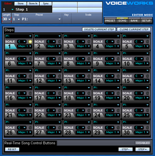 Click to display the TC-Helicon VoiceWorks Song Editor