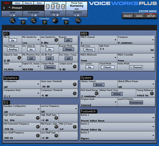 Click to display the TC-Helicon VoiceWorks Plus System Editor