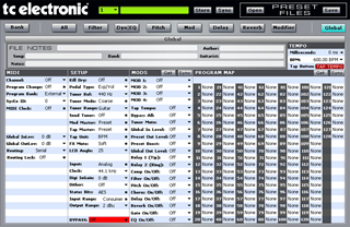 Click to display the TC Electronic G-Major/2 Setup Editor