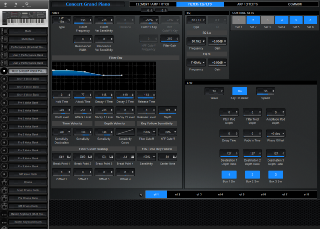 Click to display the Yamaha MOXF 6 Voice - Filter / EQ / LFO Editor