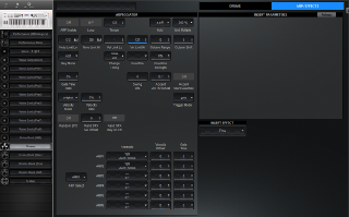 Click to display the Yamaha MX61 Drums - Arp / Effects Editor