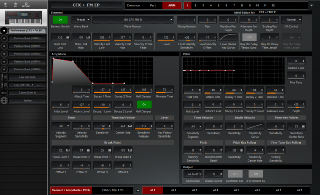 Click to display the Yamaha Montage 6 Performance - AWM Ele/Amp/Pitch Editor