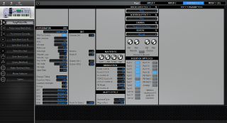 Click to display the Yamaha Motif ES6 Song/Pattern Mix - Common+Effects Mode Editor