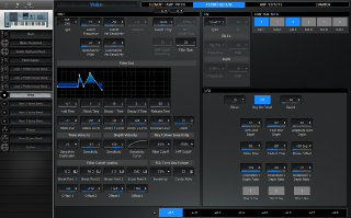 Click to display the Yamaha Motif XS 6 Voice - Filter / EQ / LFO Editor