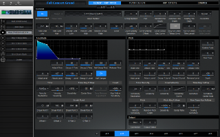 Click to display the Yamaha Motif XS Rack Voice - Element / Amp / Pitch Editor