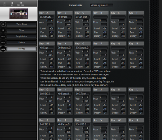 Click to display the Yamaha RX7 Set-Key Editor