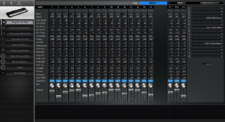 Click to display the Yamaha S90 Song Mix - Mixer 1 Mode Editor